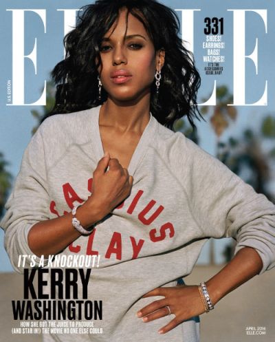 Coupe de cheveux Kerry Washington décoiffée pour le ELLE magazine
