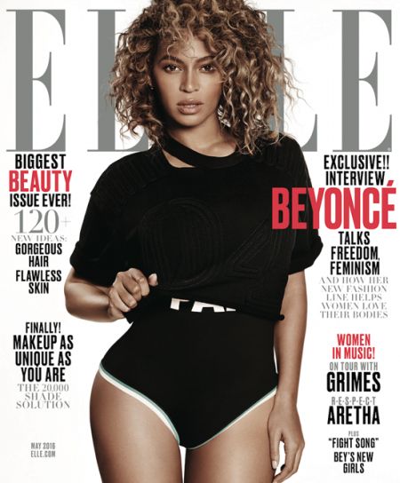 Queen Beyonce aux cheveux ondulés en une du magazine ELLE !
